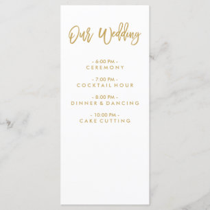 Chic Hand - Letra Dourada Wedding programa