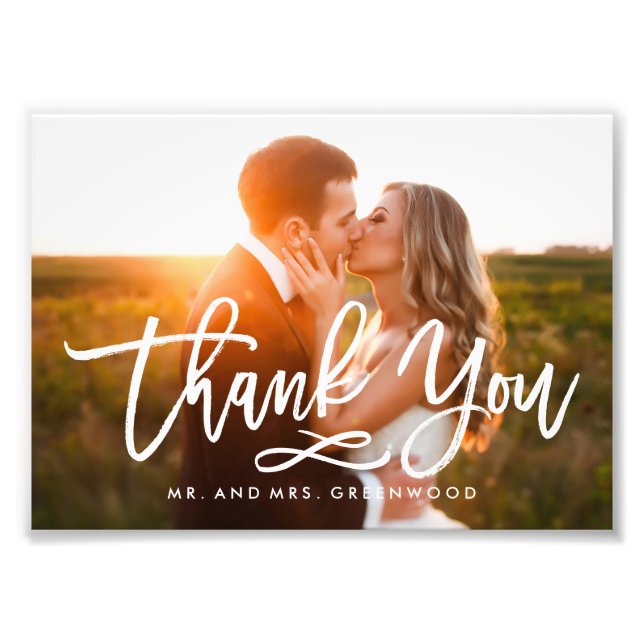 Chic Hand Lettered: Obrigado Foto (Frente)