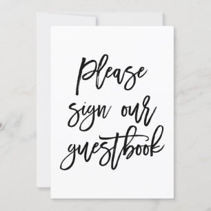 Chic Hand Lettered Weding Sign Our Guest Book
