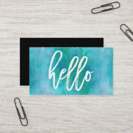 Chic Hello Aqua Watercolor | Cartão de Visita