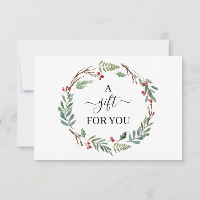 Chic Holly Berry & Leaves Wreath Gift Certificate (Frente)