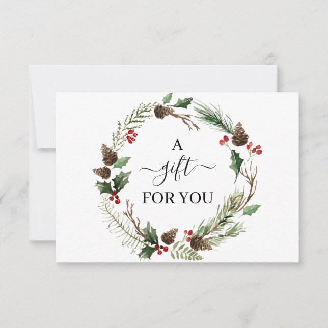 Chic Holly Berry & Leaves Wreath Gift Certificate (Frente)