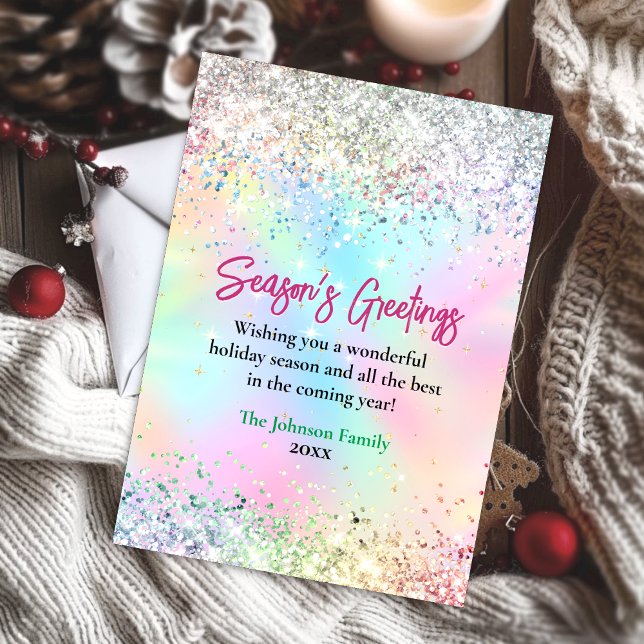 Chic iridescente unicórnio reluz Natal novo (Criador carregado)