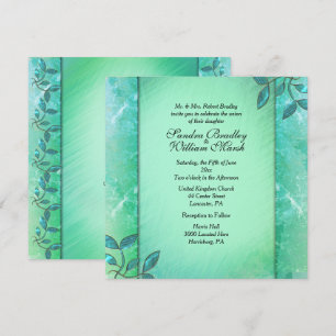 Chic Jade Green Columns Convites para Casamento