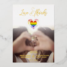 Chic Love & Obrigados LGBT Rainbow Pride Heart Pho
