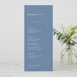 Chic + Menu Simples de Casamento de Script Moderno