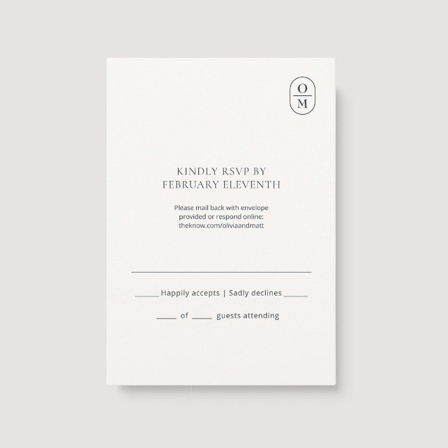 Chic Minimalist Monogram Wedding RSVP (Criador carregado)