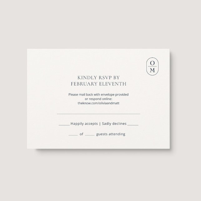 Chic Minimalist Monogram Wedding RSVP (Criador carregado)