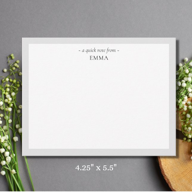 Chic Modern 'A Quick Note From' Cartão de Nota (Criador carregado)