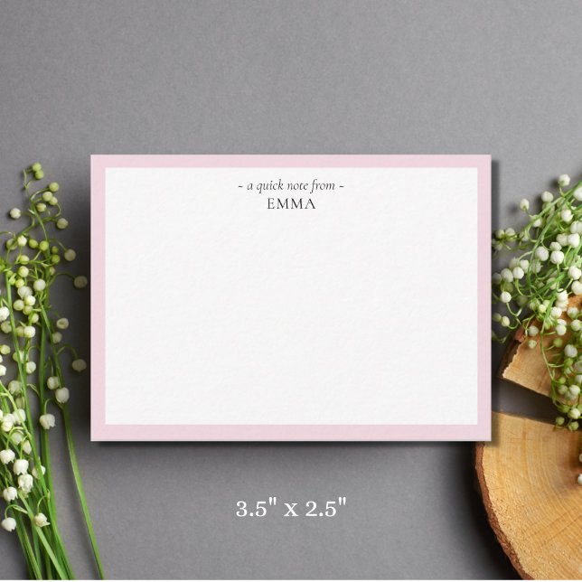 Chic Modern 'A Quick Note From' Cartão de Nota (Criador carregado)