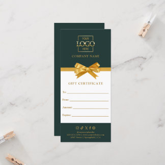 Chic Modern Business Gift Certificate with Logo