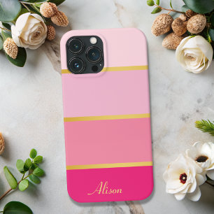 Chic Modern cor-de-rosa Strike gold Name
