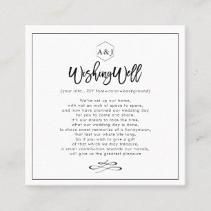 Chic+Modern Script Wishing - Cartões de poço de 
