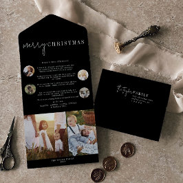 Chic Moderno | Imagem Múltipla de Natal Preta