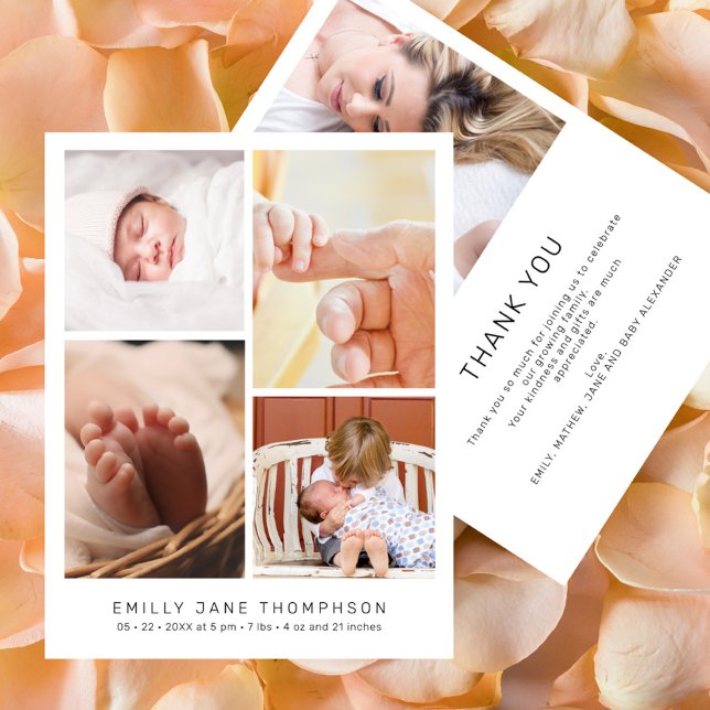 Chic Moderno Obrigado Baby Shower 5 Fotos (Criador carregado)