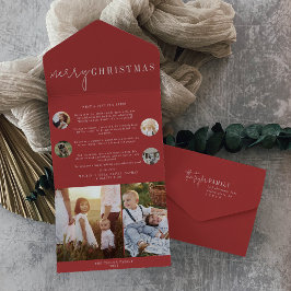 Chic Moderno | Red Merry Christmas Multi Photo