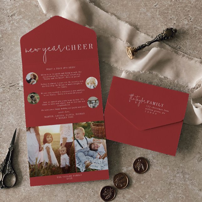 Chic Moderno | Red New Year Chee Multi Photo (Criador carregado)