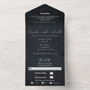 Chic Moderno Textura Azul Marinho Casamento Foto
