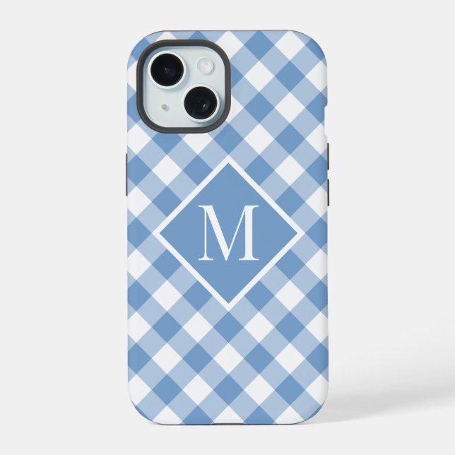 Chic Monogramo Light Blue Gingham Check (Verso)