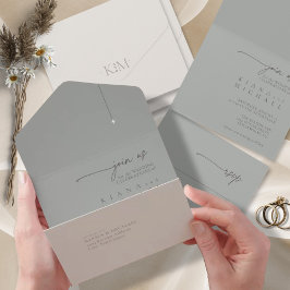 Chic Neutrals Wedding Bone/Sage Cinza ID1020