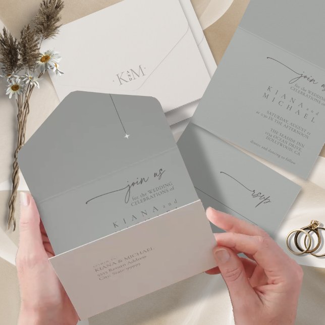 Chic Neutrals Wedding Bone/Sage Cinza ID1020 (Criador carregado)