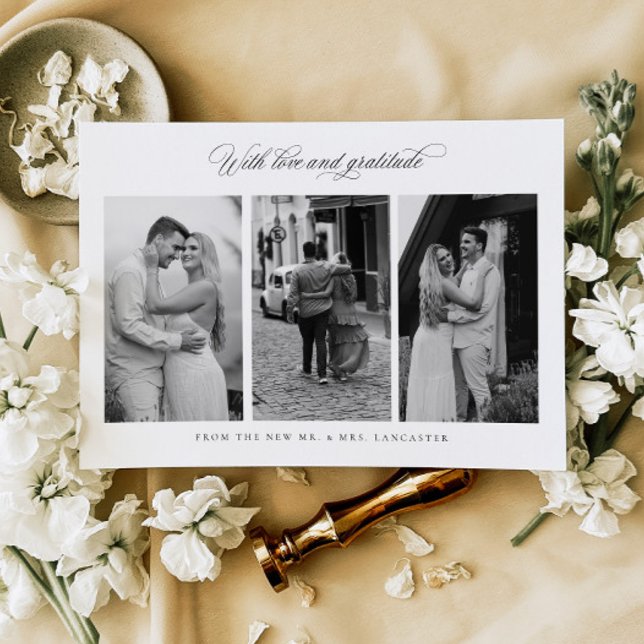 Chic Obrigado Cartão de Nota Personalizada de Foto (Criador carregado)