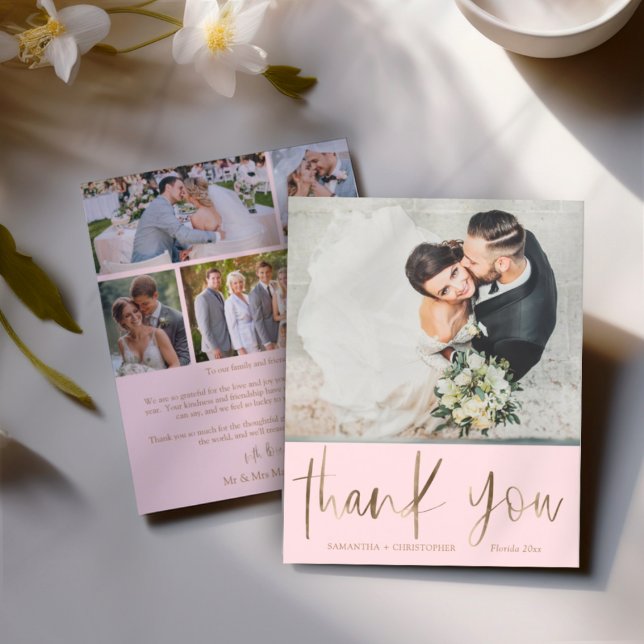 Chic Orçamento Rosa Casamento Obrigado (Criador carregado)