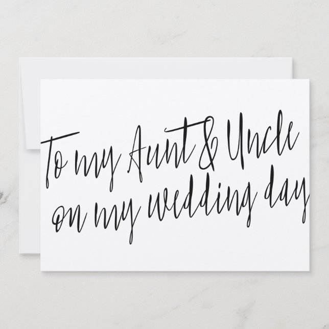 Chic "Para minha tia e tio meu dia de casamento" (Frente)