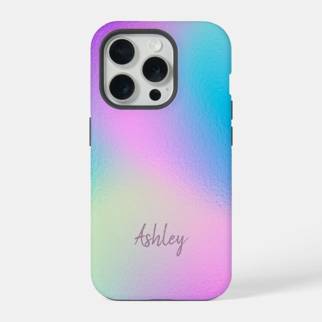 Chic Pastel Holographic Personalized Name (Verso)