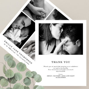 Chic Preto&Branco 5 Foto Obrigado Baby Shower