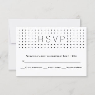 Chic, preto de tendências, RSVP de casamento geomé