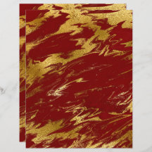 Chic Red Dourado Faux Marble Scrapbook Paper