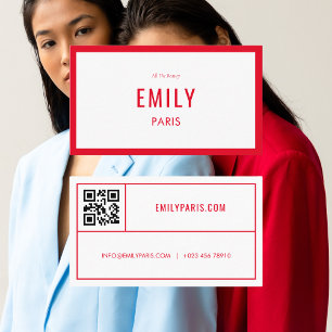 Chic Red Fashion / Código QR de Cartão de visita d