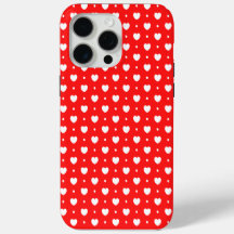 Chic Red White Hearts Girl iPhone 15 Case