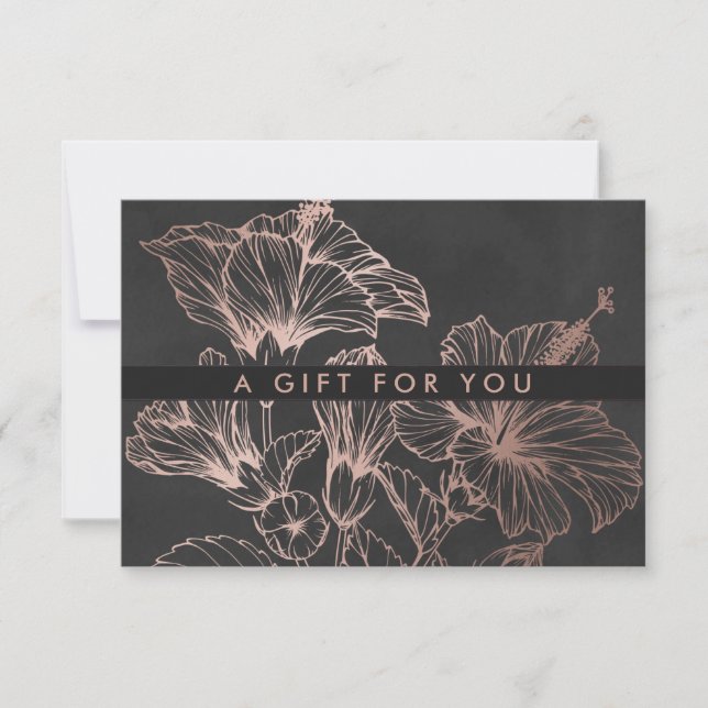 Chic Rosa Dourado Floral | Certificado de Presente (Frente)