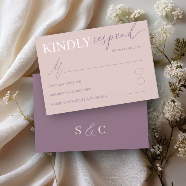 Chic Rosa Dourado RSVP Caligrafia Casamento (Criador carregado)