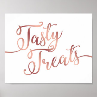 Chic Rosa Dourado TASTY TREATS Sinal Impressão