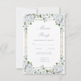 Chic Rosas e Menu de RSVP Floral com Borda Pratead