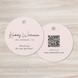 Chic Script Business QR Code Etiqueta de Presente 