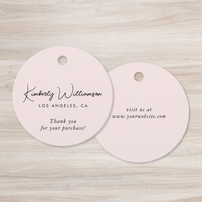 Chic Script Negócios Etiqueta de Presente Rosa (Chic Script Business Pink Thank You Gift Tag)