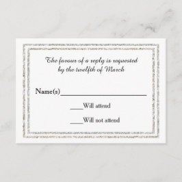 Chic Silver Glittered Trim - Placa RSVP