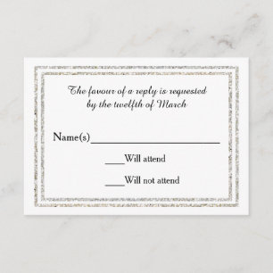 Chic Silver Glittered Trim - Placa RSVP