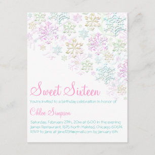 Chic Snowflake Sweet16 Convite