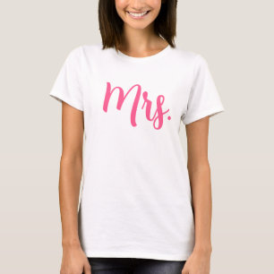Chic Sra. T-Shirt em Script Moderno Rosa