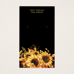 Chic Sunflower Dourado Black Earring - Placas de e