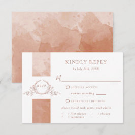 Chic Terracotta Watercolor Monograma RSVP