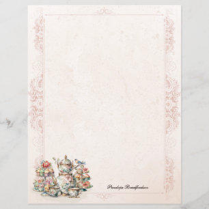 Chic Victorian High Tea Personal Stationery Paper