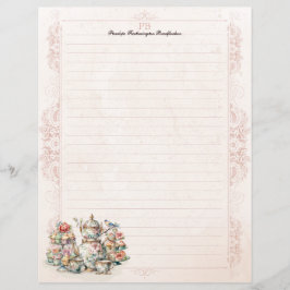 Chic Victorian Tea Monograma Linked Stationery