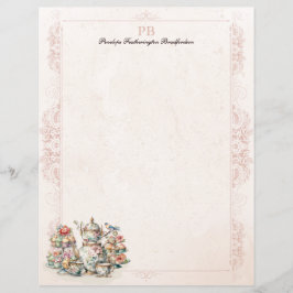 Chic Victorian Tea Monogrammed Stationery Paper