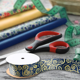 Chic Vintage Dourado Sujidade Padrão Marinho de lu